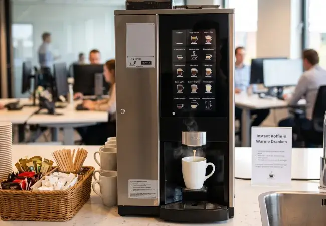 instant koffiemachine op kantoor